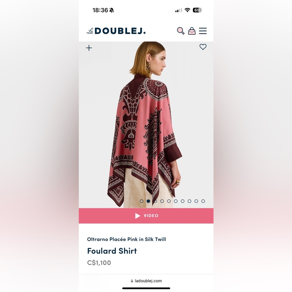 NWT la double J Oltrarno Placée scarf-style blouse small - Picture 3 of 15
